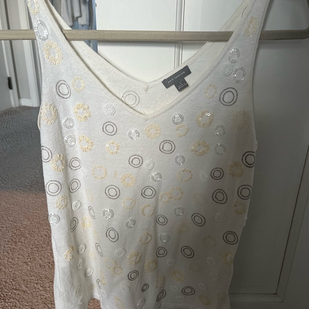 Beaded White Shell Tank